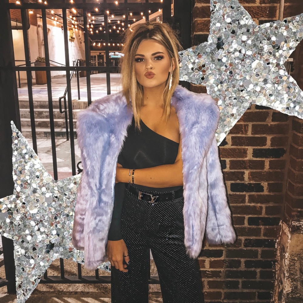 PURPLE FUR COAT